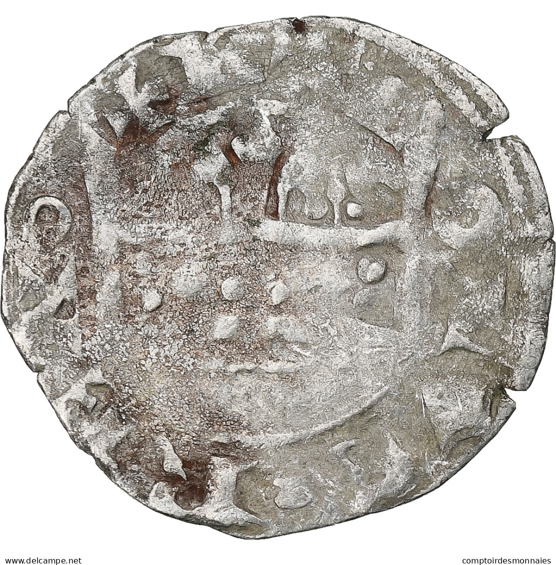 France, Charles IV, Double Parisis, 1323-1328, Billon, TB, Duplessy:244b - 1322-1328 Carlo IV Di Francia Il Bello