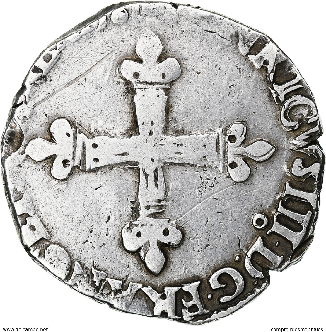 France, Henri III, 1/4 Franc, Date Incertaine, Rennes, Argent, TB, Gadoury:494 - 1574-1589 Enrique III