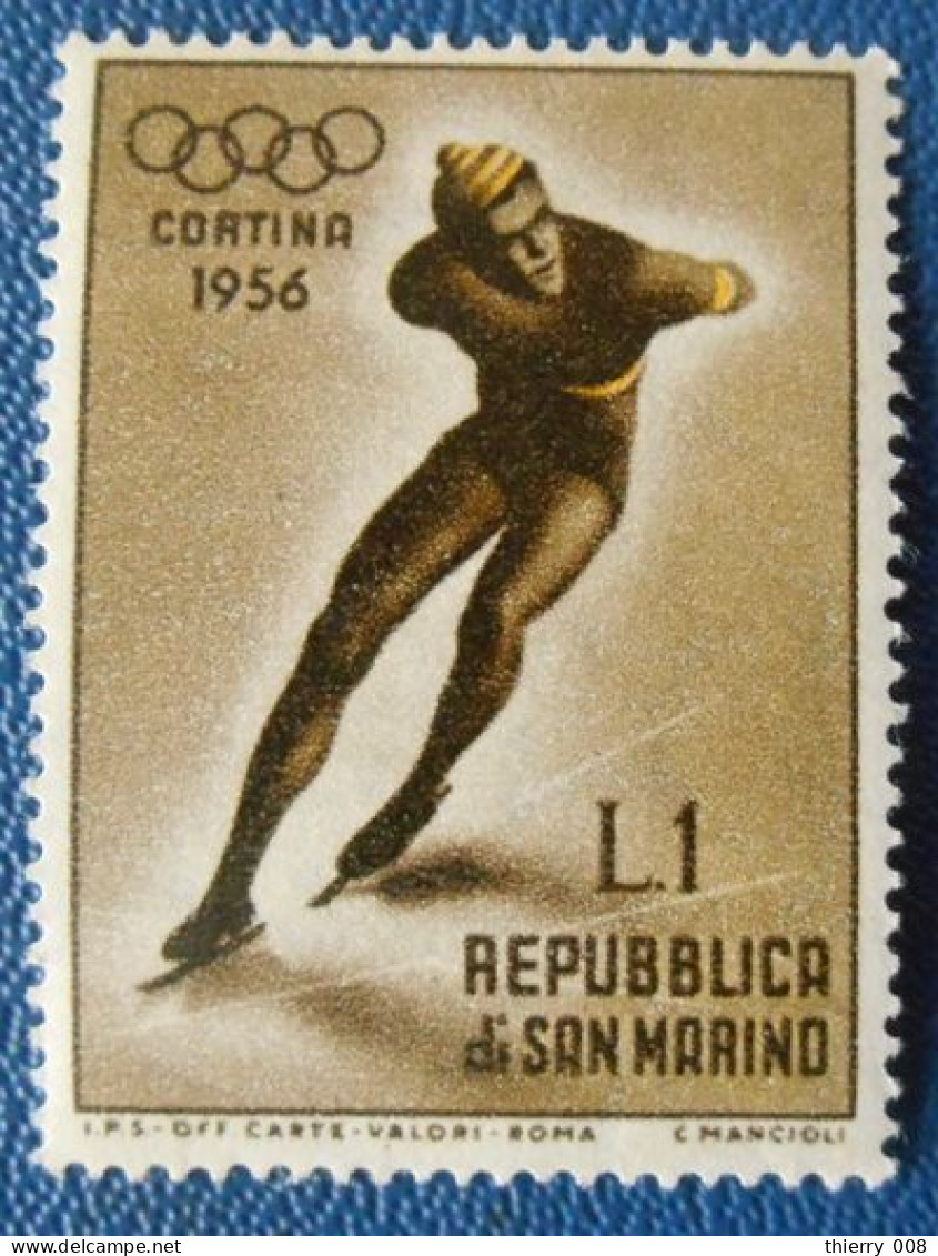 50 République De Saint Marin Marino Cortina 1956 Jeux Olympiques Patinage - Kunstschaatsen