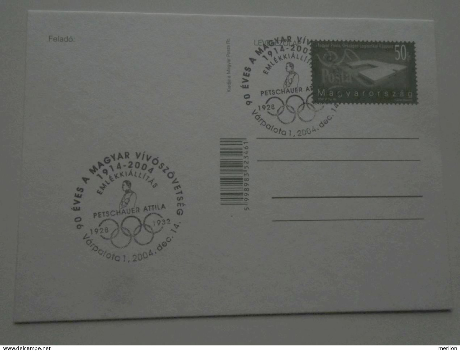 D201044  Hungary Postal Stationery  -2004 Várpalota -  Fencing Escrime Exhibition  Petschauer Attila - Fencing