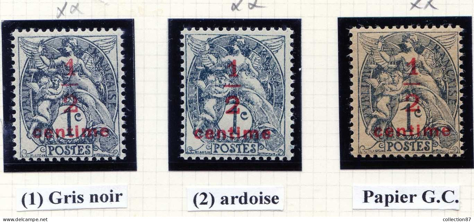 Réf 83 > FRANCE  TYPE BLANC < N° 157 * * 3 Valeurs Variété De Teinte Et GC < Neuf Luxe -- MNH * * - 1900-29 Blanc