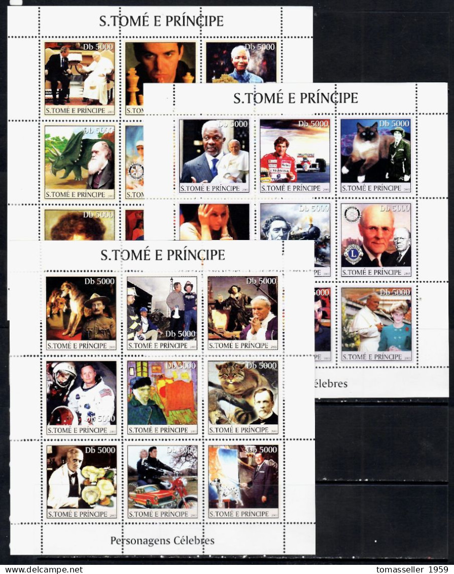 Sao Tome And Principe -2003- Famous Persons-(3 S/s+29 Bl).MNH - Sao Tome Et Principe