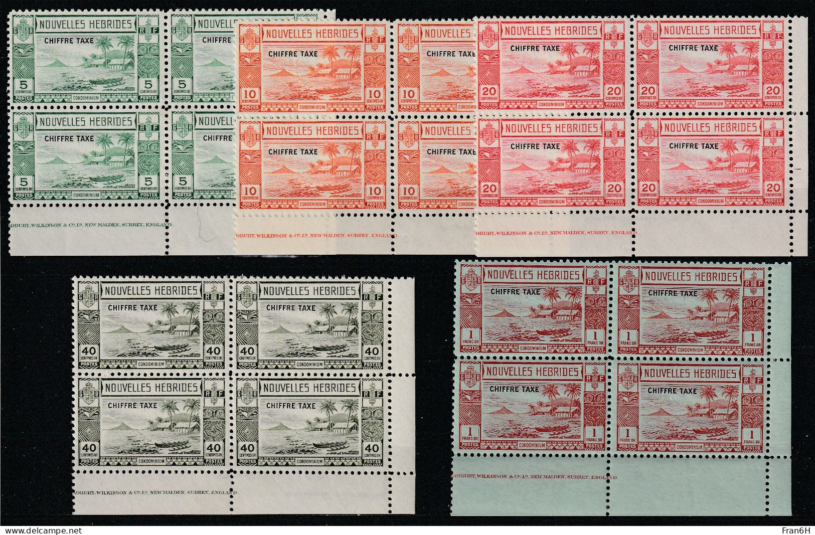 Nlles Hébrides - Taxe N° 11 à 15  X4 - Neufs ** - MNH - Cote 528,00 € - Segnatasse