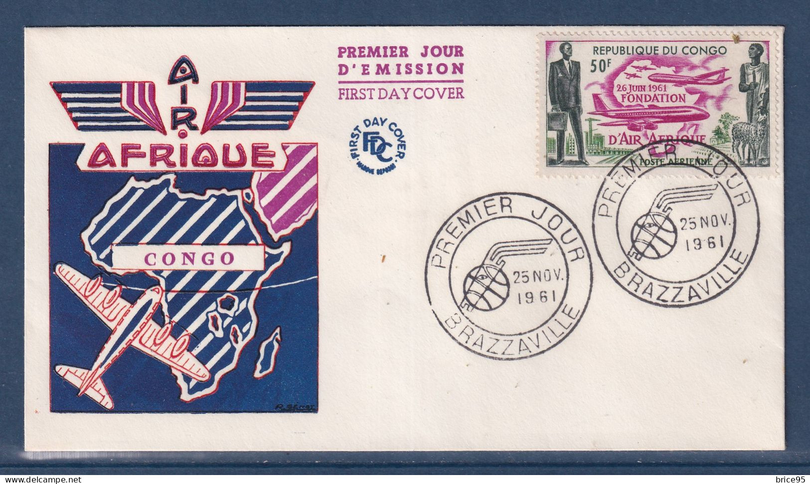 Congo - Premier Jour - FDC - Air Afrique - 1961 - FDC