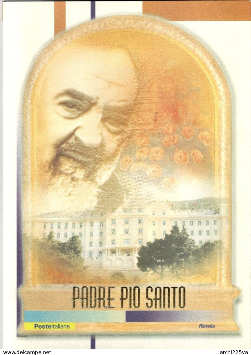 -  ITALIA 2002 - FOLDER Di PADRE PIO Santo - Busta Con Lamina D' Oro - RARO - - Folder