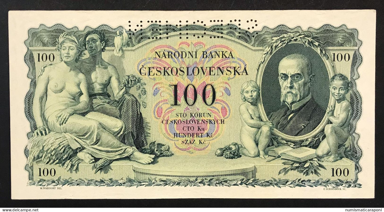 Ceskoslovenska CECOSLOVACCHIA  Czechoslovakia 100 KORUN 1931 Specimen Pick#23 S Lotto 614 - Tschechien