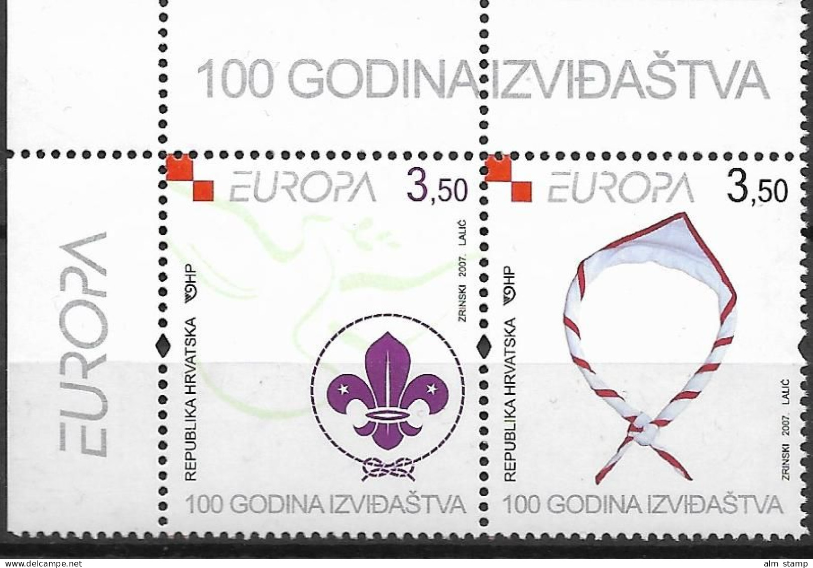 2007  Kroatien Mi. 805-6  ** MNH  Europa Pfadfinder - 2007