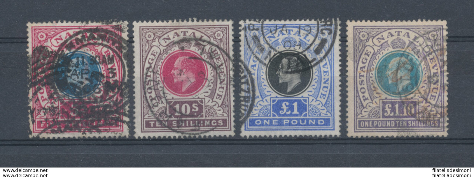 1902 Natal- South Africa - Stanley Gibbons N. 140-143 - Watermark CC - 2824 Alti Valori - Usati - Sonstige & Ohne Zuordnung