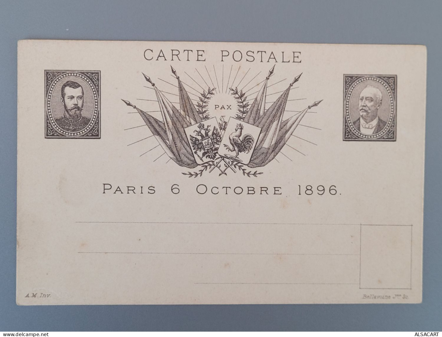 Carte Postale 1896 , PAX - Cartes-lettres