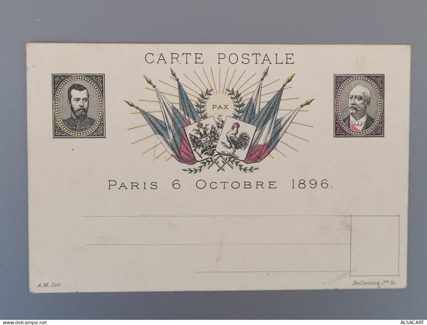 Carte Postale 1896 , PAX - Cartes-lettres