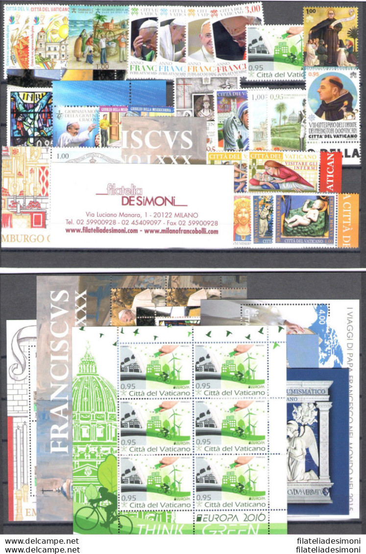 2013/2016 Vaticano, Offerta Papa Francesco, Annate Complete - MNH**