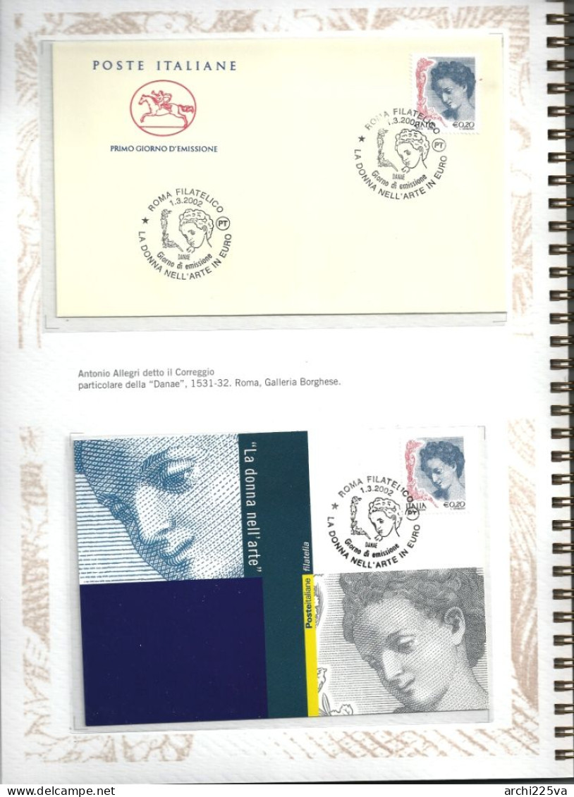 - ITALIA 2002 - FOLDER - DONNA - DONNE nell' ARTE - 8 + 12 pagine - RARO -