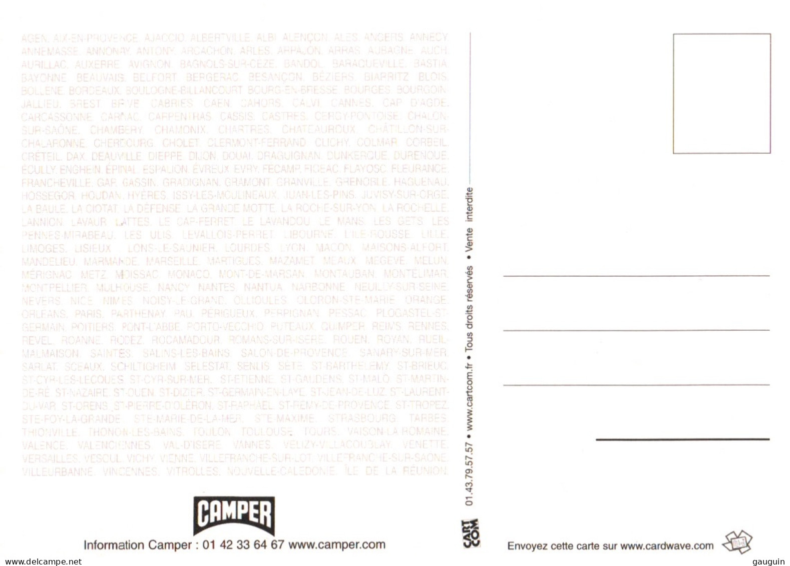 CPM - Partie JEU De CARTES - Pub CAMPER - Edition Cart'Com - Spielkarten