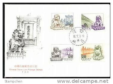 FDC Taiwan 1992 Chinese Stone Lion Stamps – Bridge Marco Polo - FDC