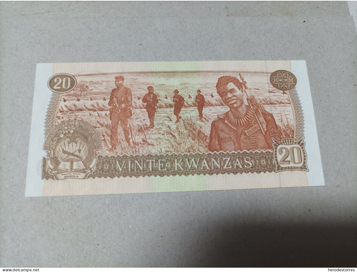 Billete De Angola De 20 Kwanzas, Serie AA, Año 1976, UNC - Angola