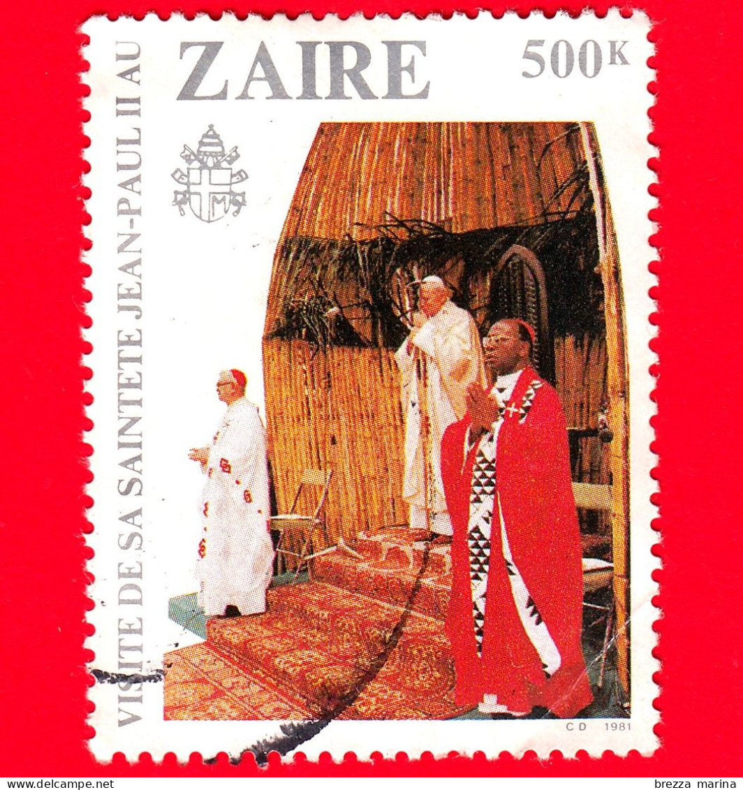 CONGO - ZAIRE - Usato - 1981 - Visita Di Sua Santità Giovanni Paolo II Nello Zaire - 500 - Usados