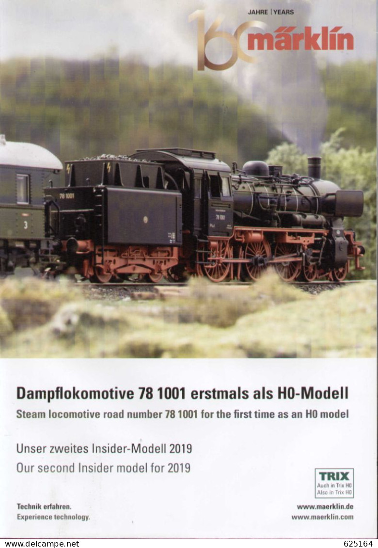 Catalogue Märklin Trix 2019 Blatt Insider-Dampflokomotive 78 1001 - 39781 - Duits