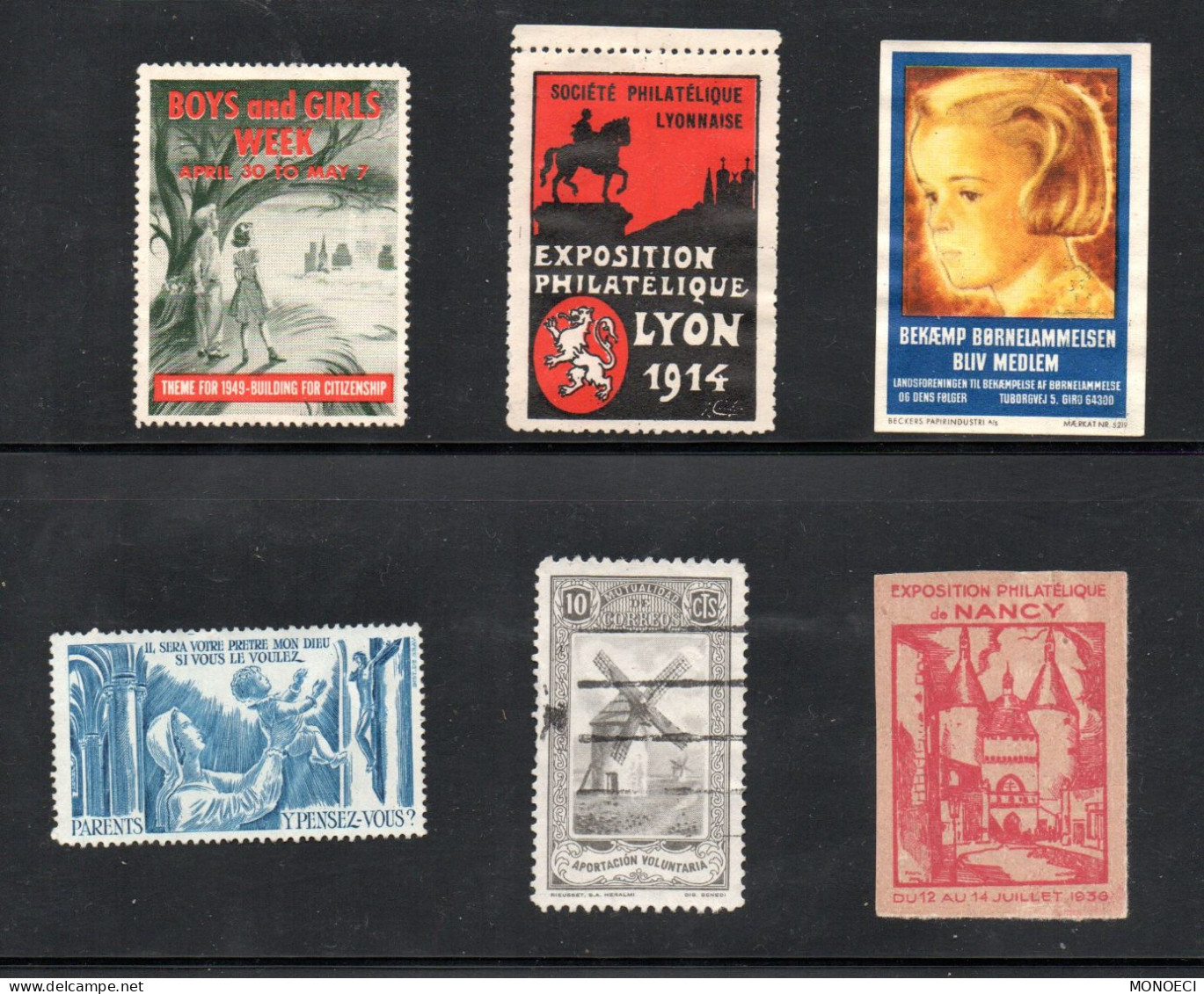 FRANCE -- ERRINOPHILIE -- 6 Vignettes Cinderella Diverses - Tourism (Labels)