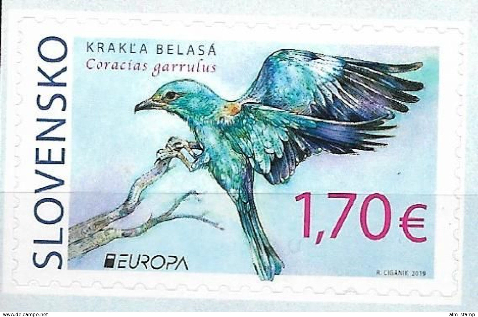 2019 Slowakei    Mi. 870**MNH -  Europa: Einheimische Vögel. - 2019