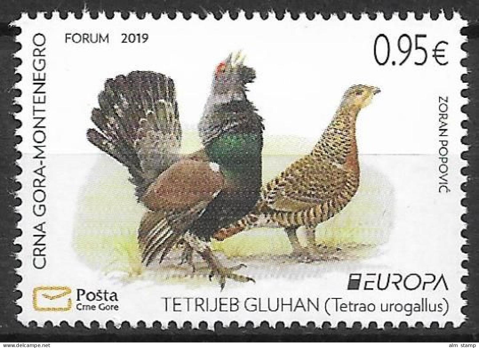 2019 Montenegro    Mi. 431 **MNH -  Europa: Einheimische Vögel. - 2019