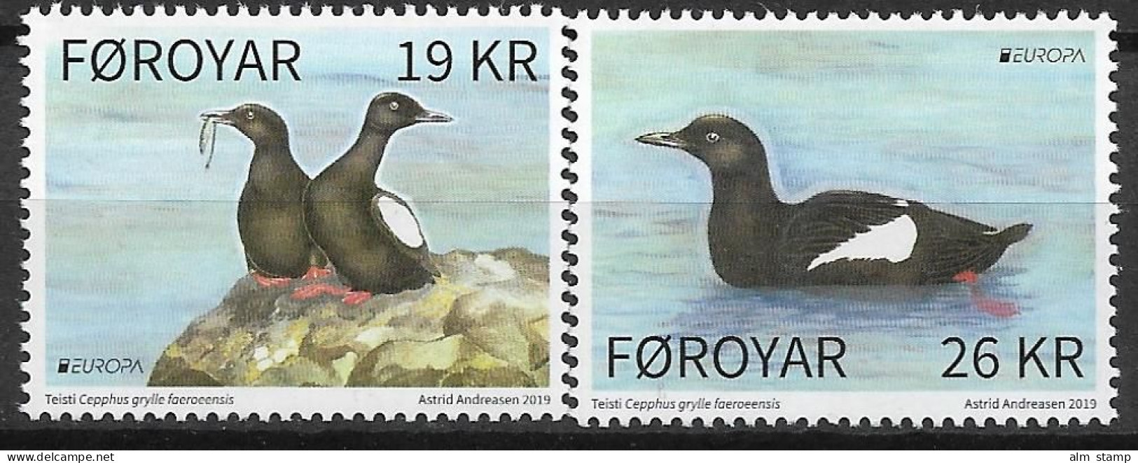 2019 Färöer Mi. 955-6  **MNH -  Europa: Einheimische Vögel. - 2019
