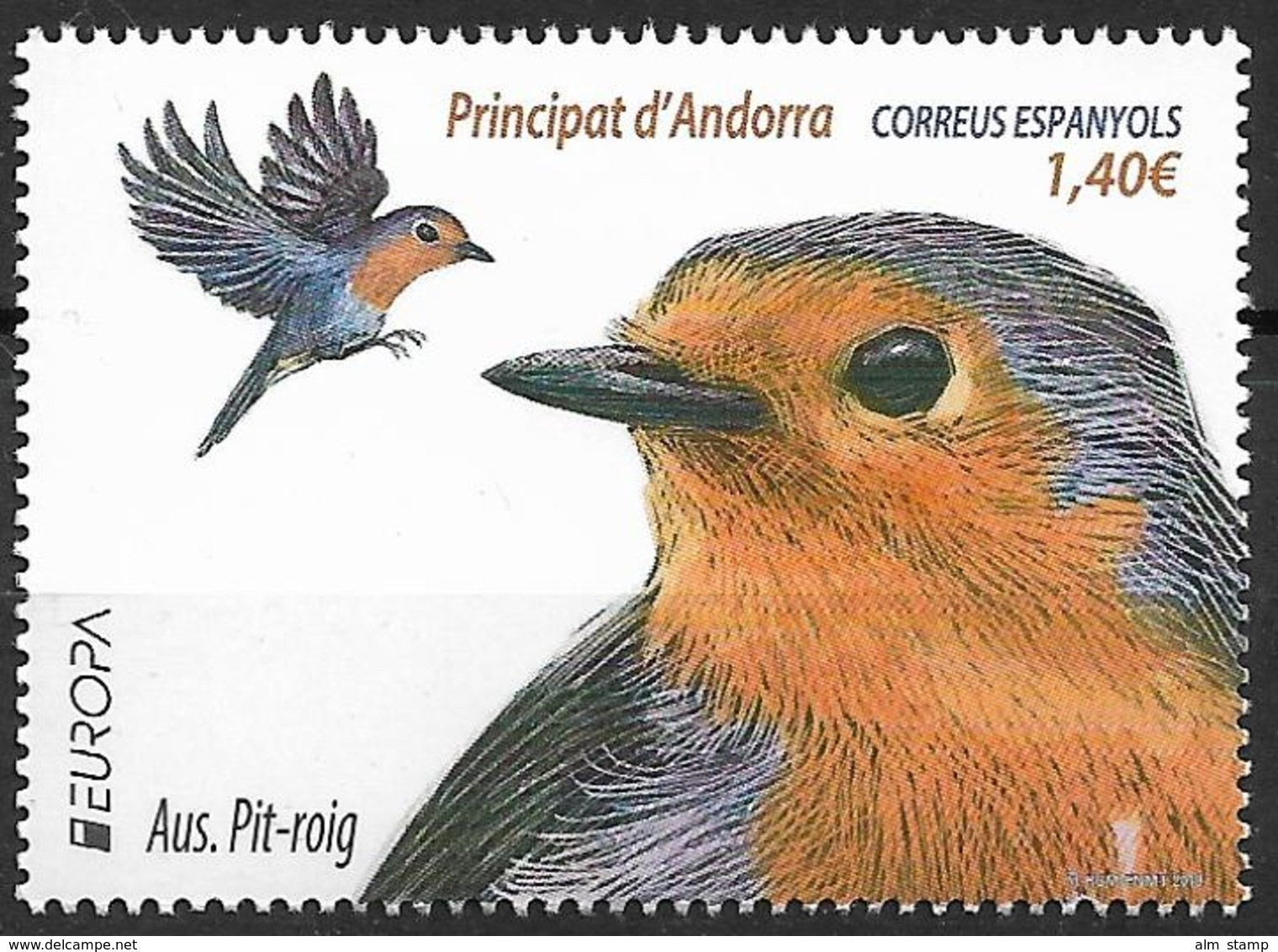 2019 Andorra  SPANIEN/ ESPAGNE Mi. 479 **MNH - EUROPA  -NATIONAL BIRDS - 2019