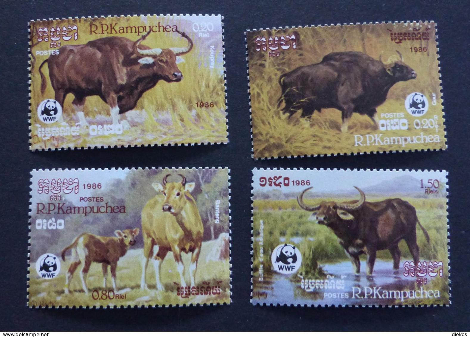 Kampuchea  1986  Mi: 823 -26  Wasserbüffel WWF Tiere   MNH **  #6402 - Kampuchea