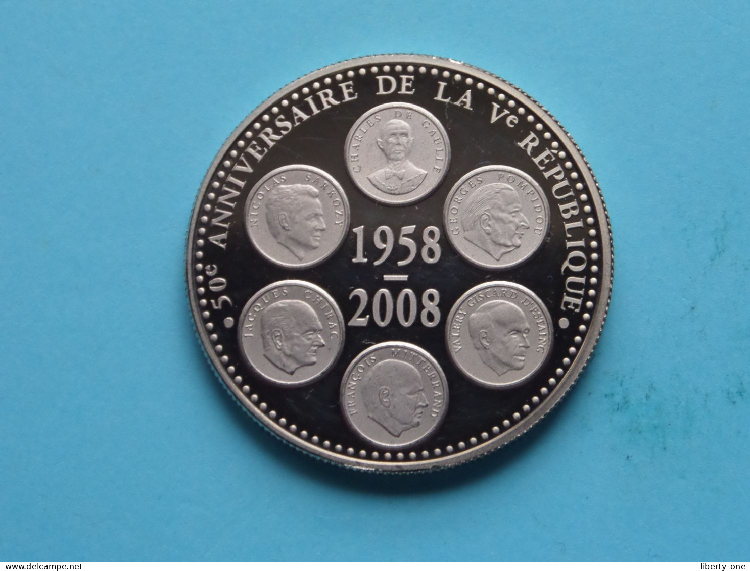 1958-2008 * 50e Anniversaire De La Ve République > LAFRANCE ( Voir / See Scan ) +/- 31 Gr. / 4 Cm. ( Cu/Ni ) - Souvenirmunten (elongated Coins)