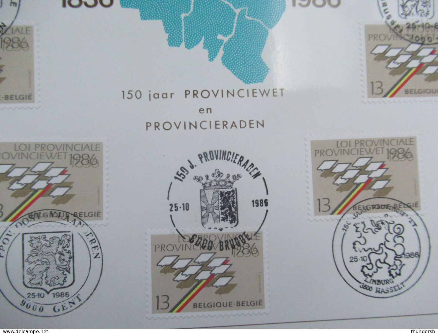 2231 'Provinciewet' Met Alle Eerstedagafstempelingen - Documenti Commemorativi