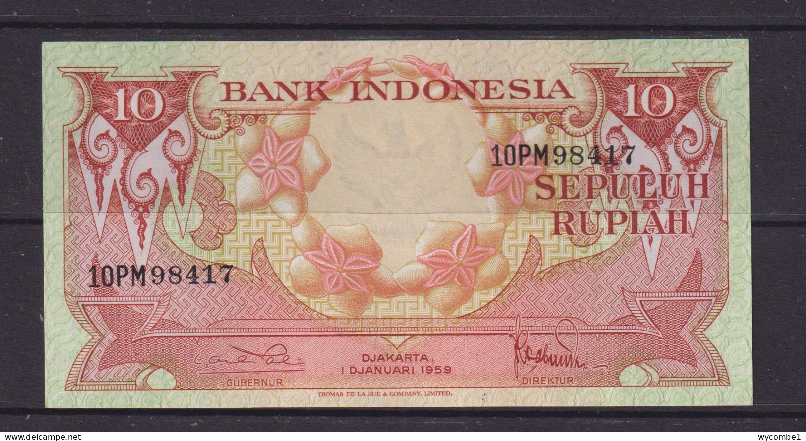 INDONESIA - 1959 10 Rupiah UNC Banknote - Indonesia