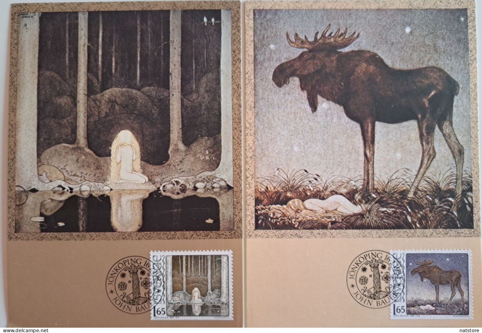 1982..SWEDEN..LOT OF 2 MAXIMUM CARDS..John Bauer - Maximum Cards & Covers