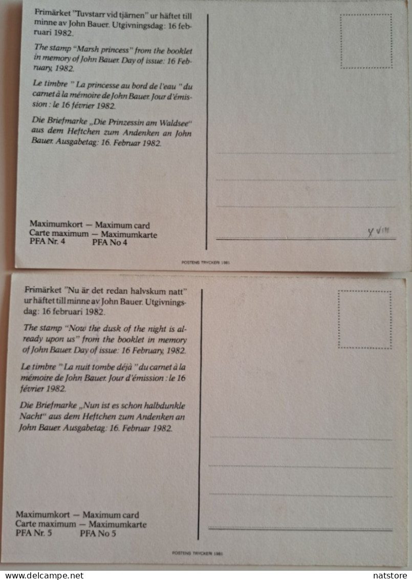 1982..SWEDEN..LOT OF 2 MAXIMUM CARDS..John Bauer - Maximum Cards & Covers