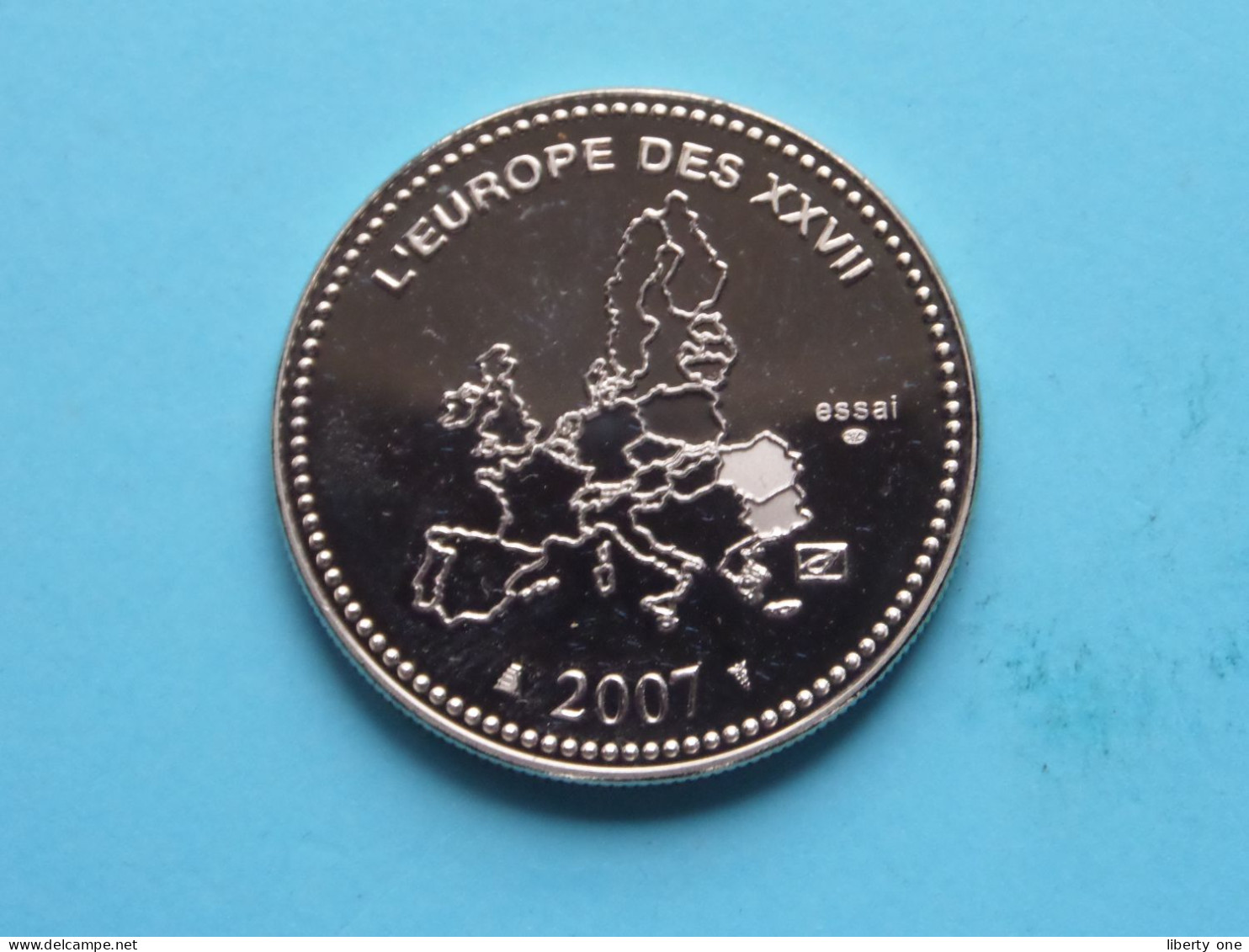 La Slovénie Entre Dans L'Euro 2007 > L'EUROPE DES XXVII - 2007 ( Voir / See Scan ) +/- 31 Gr. / 4 Cm. ( Cu/Ni ) - Souvenir-Medaille (elongated Coins)