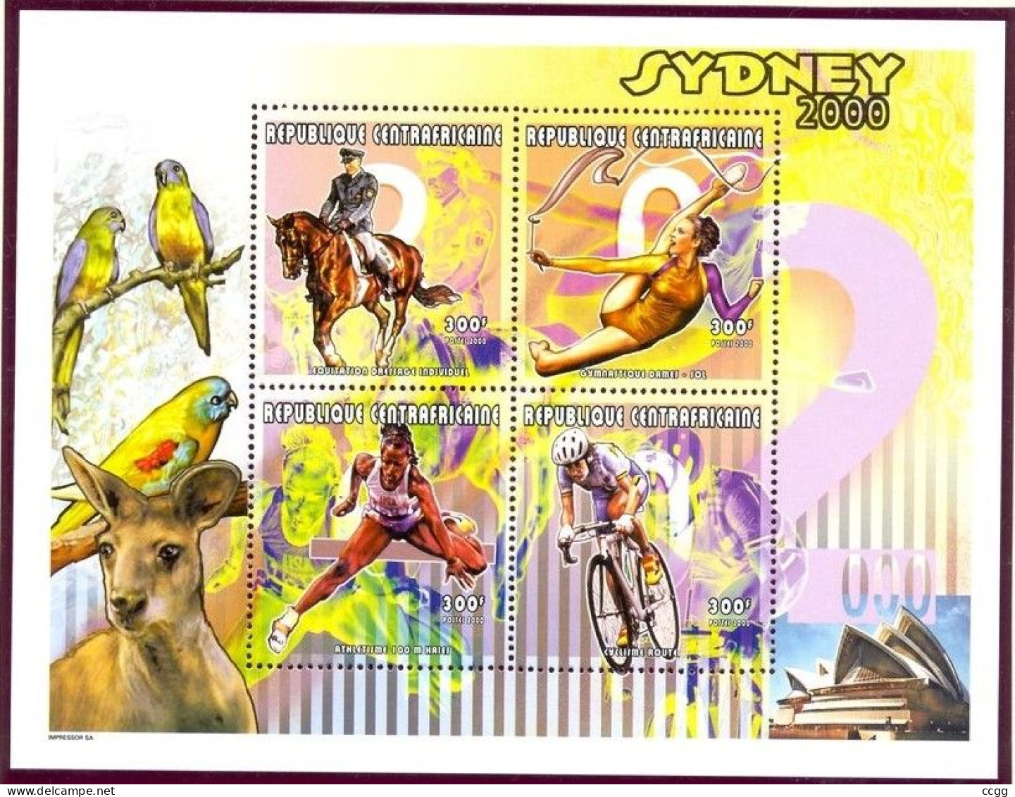 Olympische Spelen  2000 , Centraal - Afrika - Blok Postfris - Verano 2000: Sydney