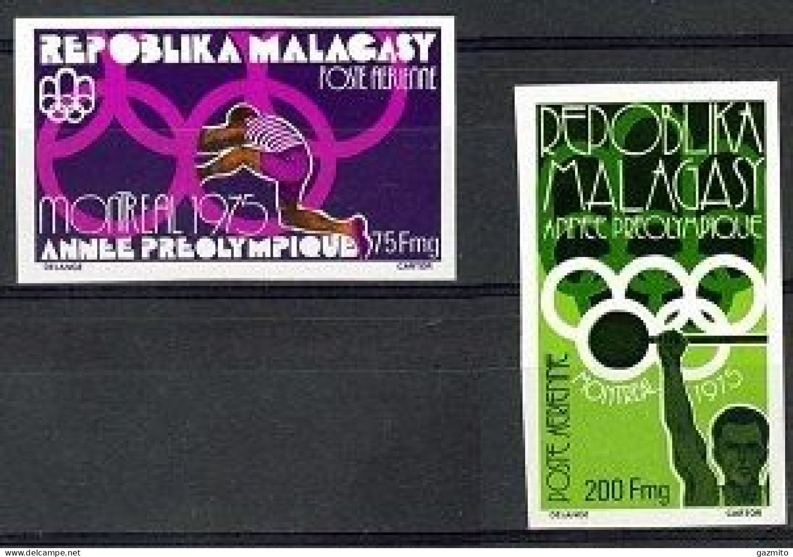 Madagascar 1975, Pre-Olympic Games In Montreal, Athletic, Weight Lifting, 2val IMPERFORATED - Haltérophilie