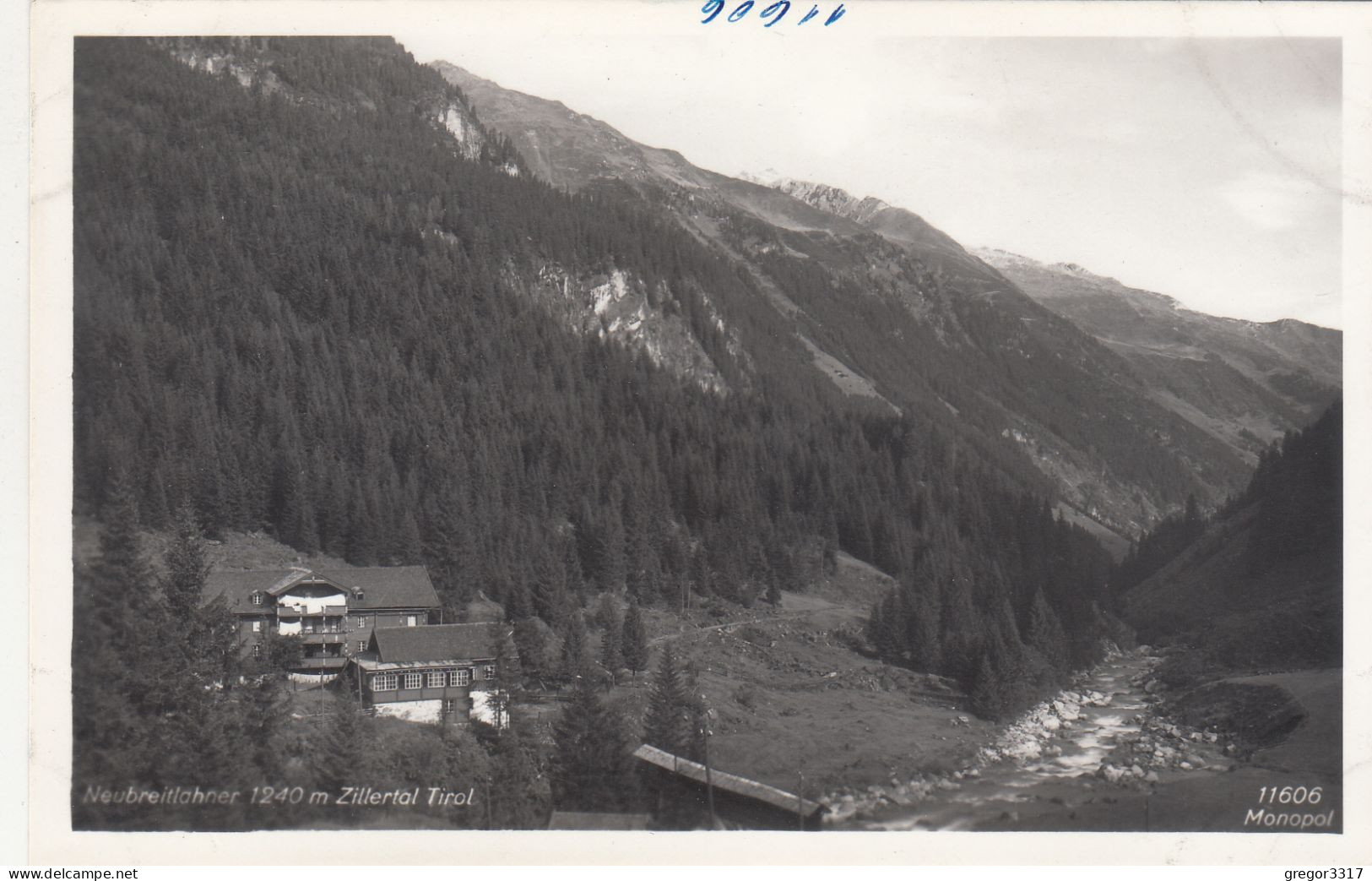 E4552) NEU BREITLAHNER 1240m  ZILLERTAL - Tirol Alte FOTO AK S/W - Zillertal