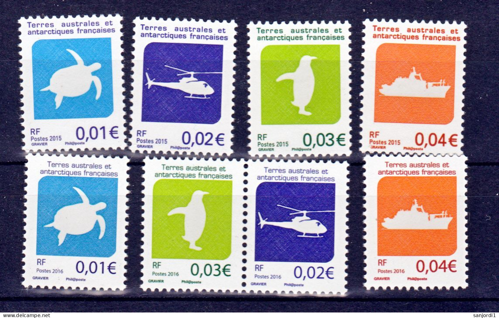 TAAF 742/745, 784/787  Neuf ** MNH Sin Charmela Cote 16 - Unused Stamps