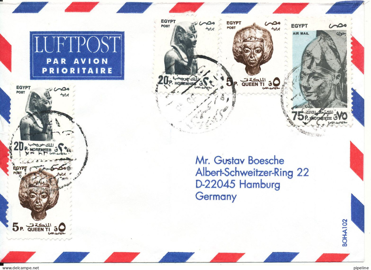 Egypt Air Mail Cover Sent To Germany 1999 - Luftpost