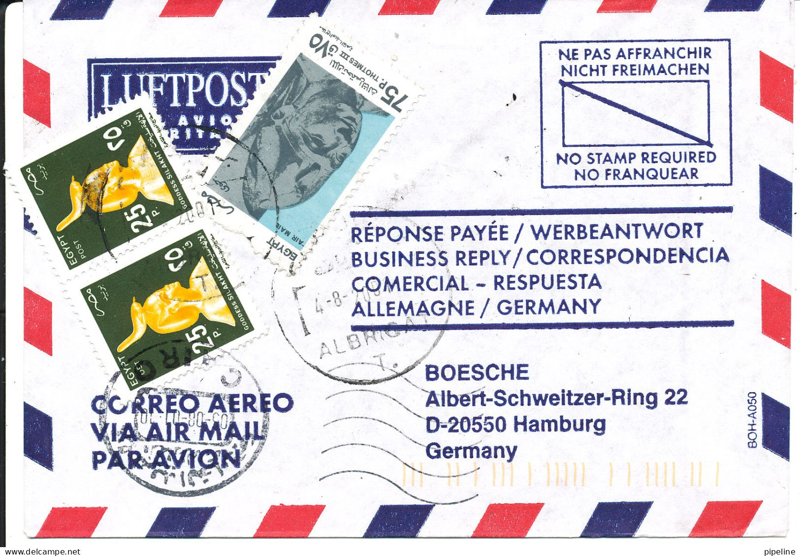 Egypt Air Mail Cover Sent To Germany  5-8-2001 - Luchtpost