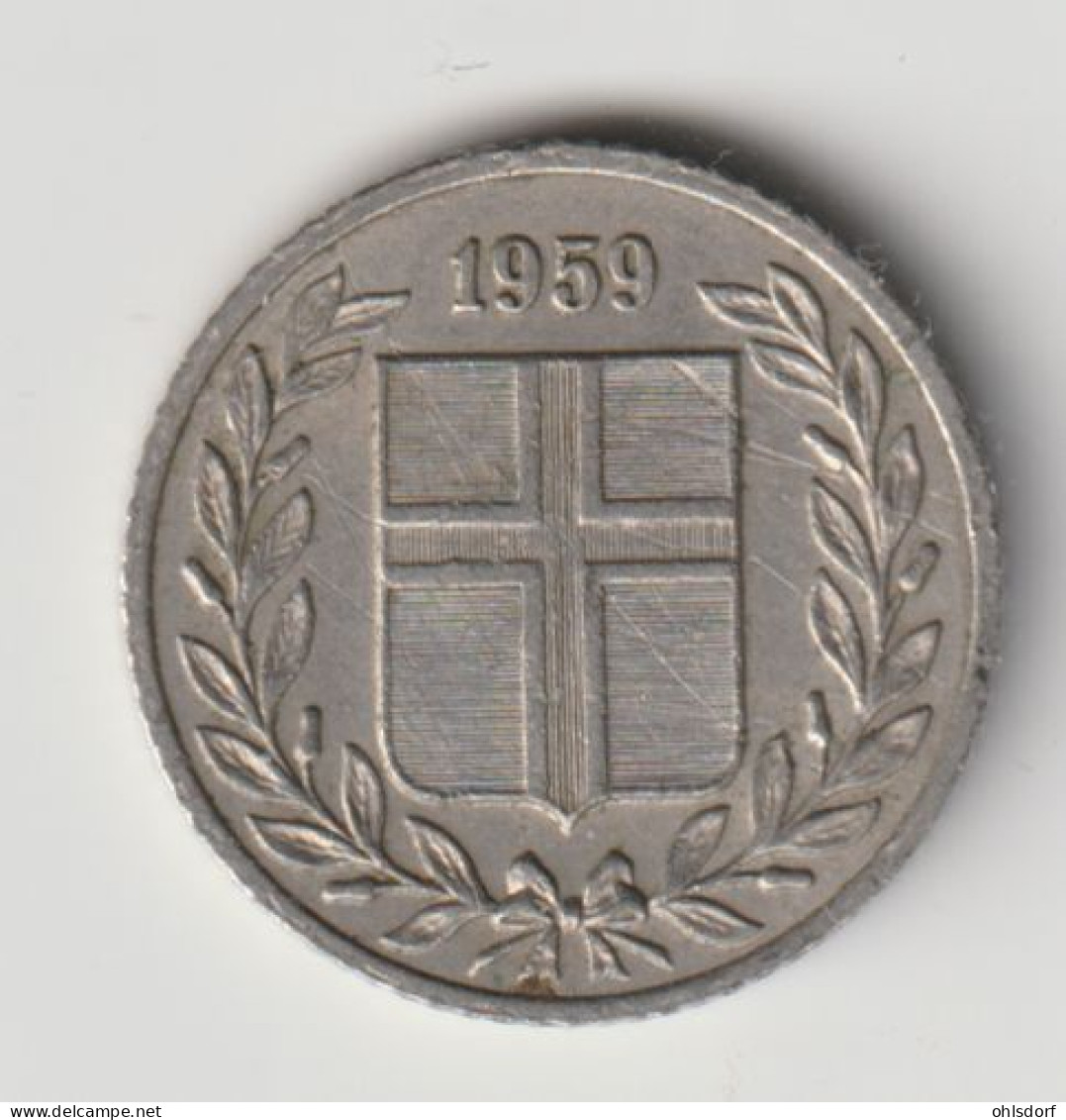 ICELAND 1959: 25 Aurar, KM 11 - Islandia