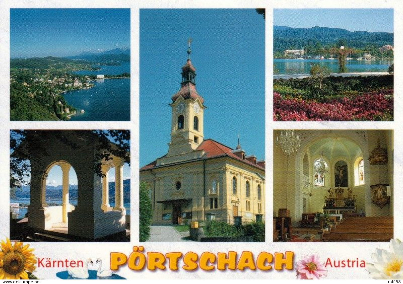 1 AK Österreich / Kärnten * Pörtschach Am Wörther See - Mit Dabei Die Pfarrkirche Heiliger Johannes Der Täufer * - Pörtschach