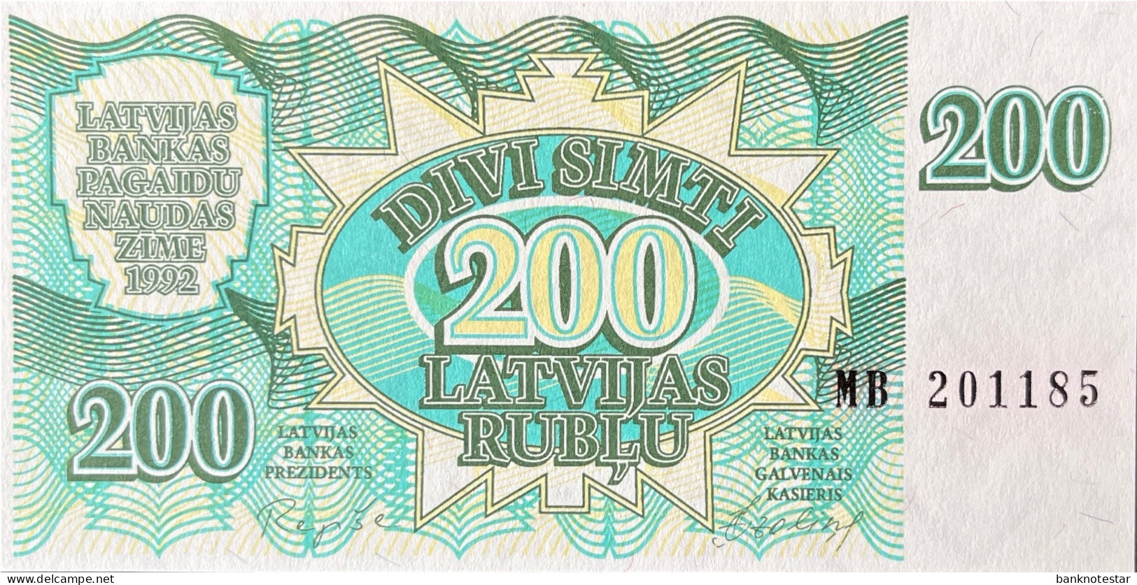 Latvia 200 Rublis, P-41 (1992) - UNC - Letonia