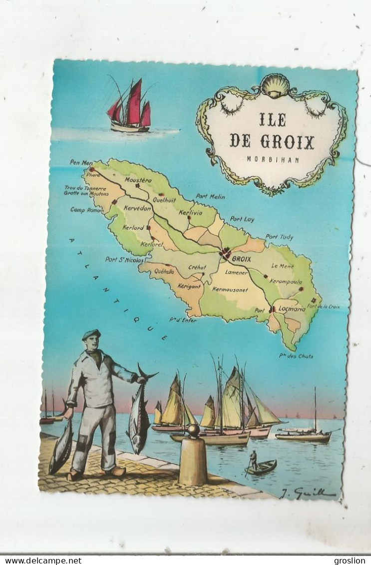 ILE DE GROIX (MORBIHAN)  CARTE - Groix