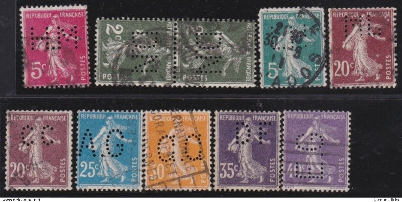 France  .  Y&T   .    10 Timbres  Perf.    .     O        .     Oblitéré - Used Stamps