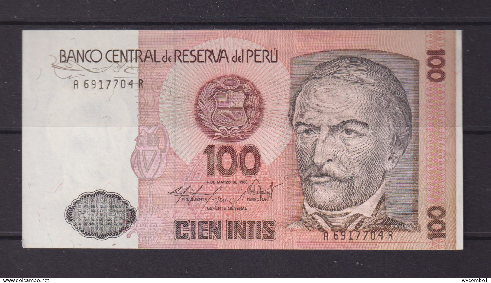 PERU - 1986 100 Intis UNC Banknote - Perù