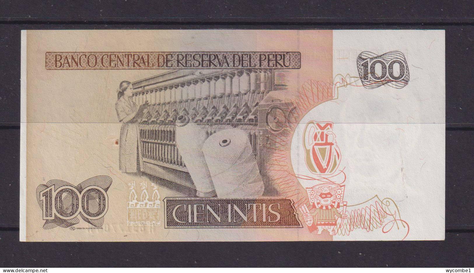 PERU - 1986 100 Intis UNC Banknote - Peru