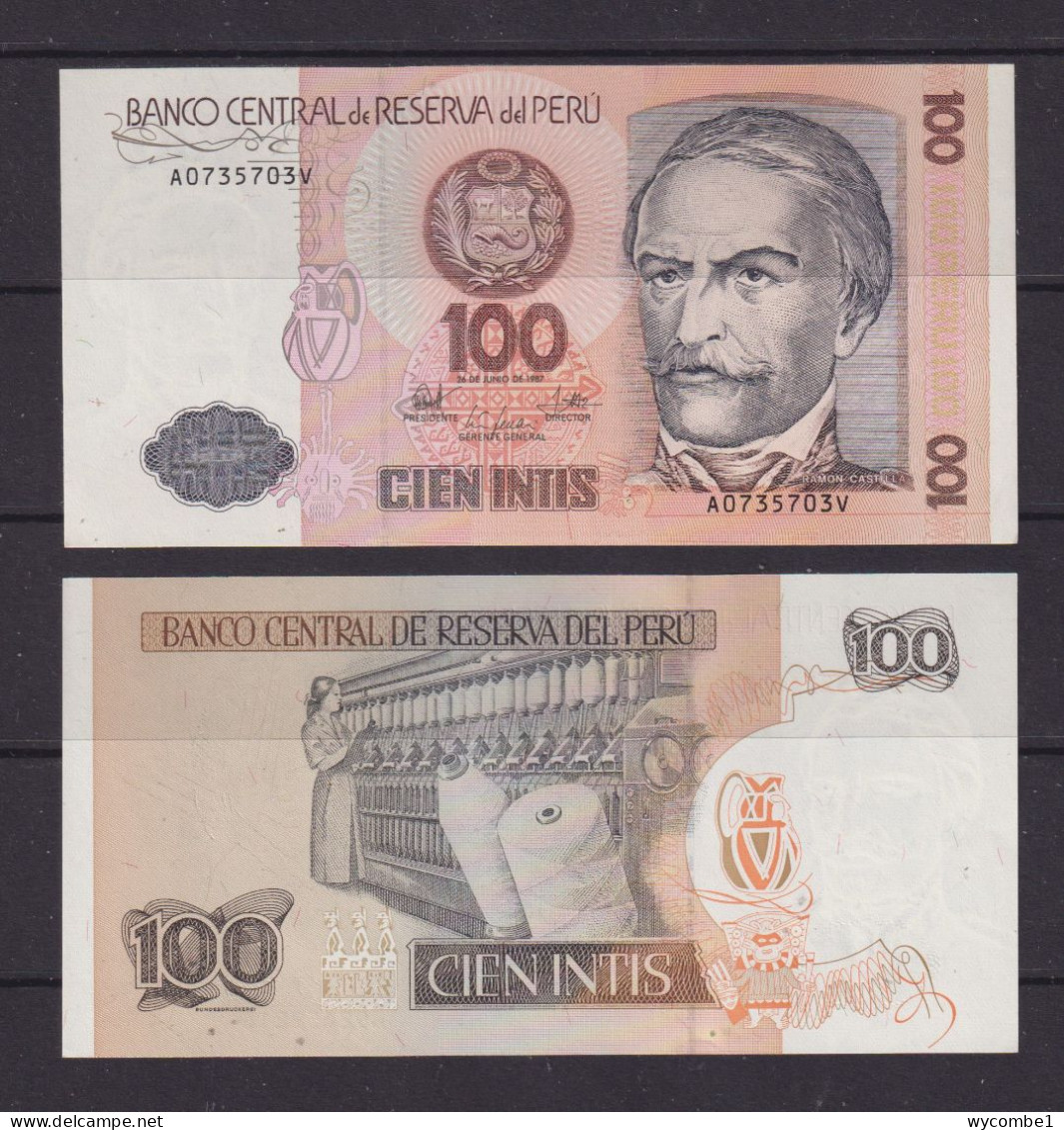 PERU - 1987 100 Intis UNC/aUNC Banknote - Perú