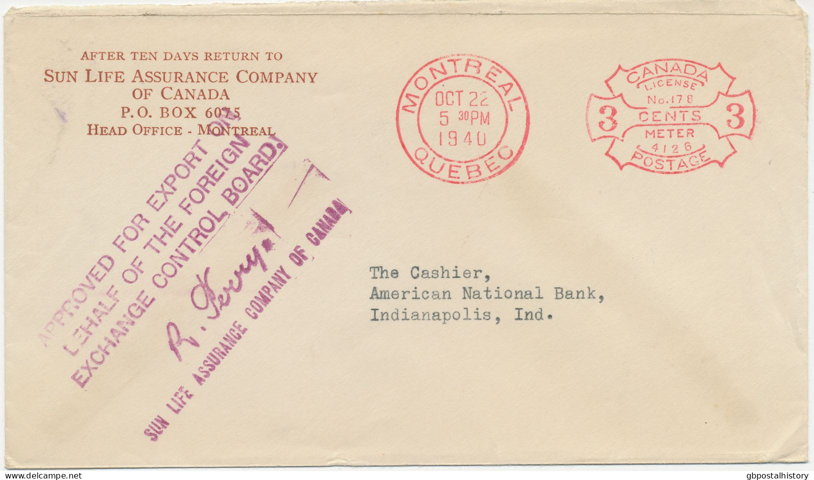 CANADA 1940, King George VI 1 Cent (3 X) Multiple Postage And Rare Meter Mail, Two Very Fine Covers To USA With Various - Lettres & Documents