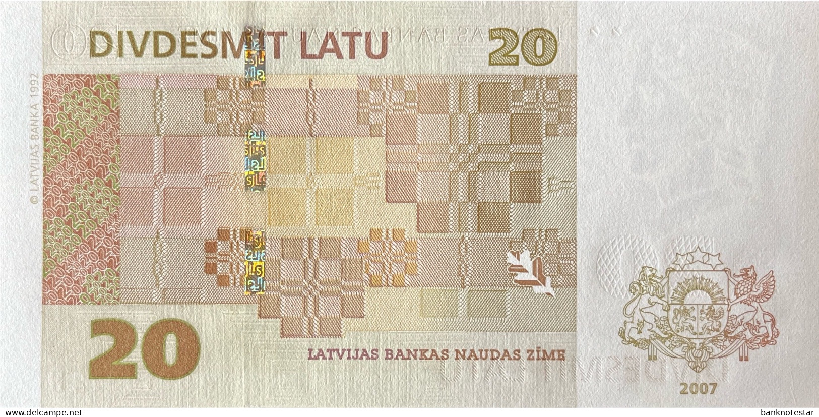 Latvia 20 Latu, P-55 (2007) - UNC - Latvia