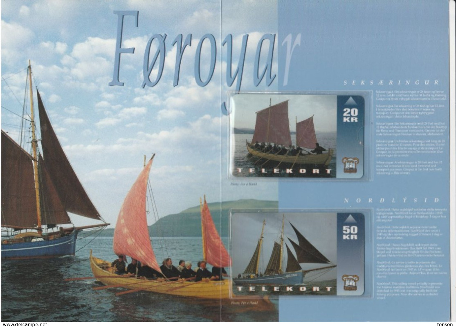 Faroe Islands, FAR-FO-3, OD-011 And 012, 2 Mint Cards In Folder, Faroese Fishing Boats, 2 Scans.  SPECIAL OFFER - Féroé (Iles)